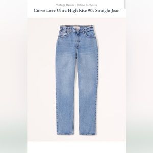 Abercrombie & Fitch Curve Love Ultra High Rise 90s Slim Straight Jean 28L